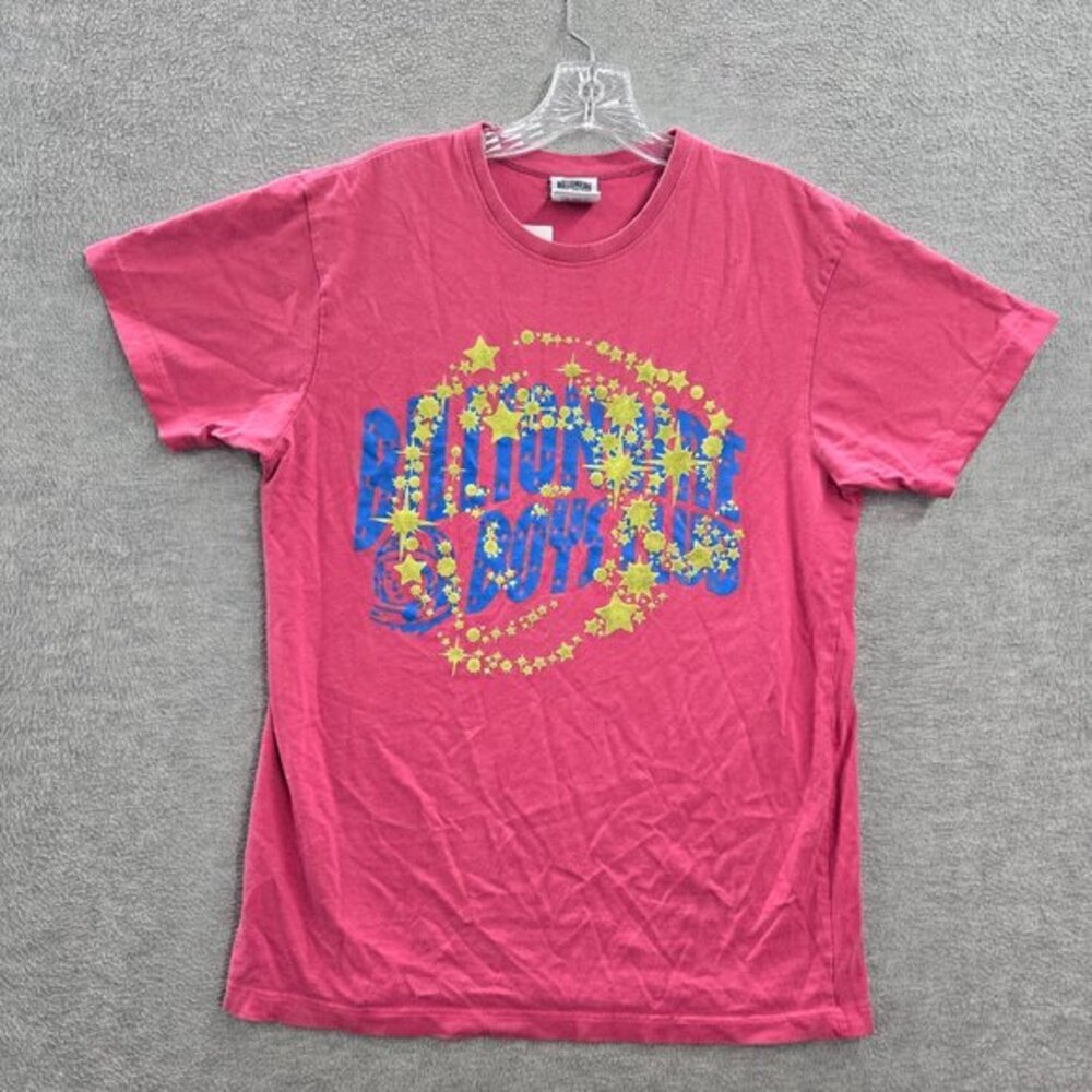 Billionaire Boys Club Men Shirt M Pink Logo Astronaut Stars‎ Graphic Tee